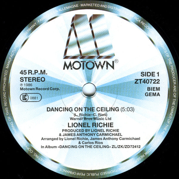 Lionel Richie – Dancing On The Ceiling (NM, FUNDA EX) BOX28