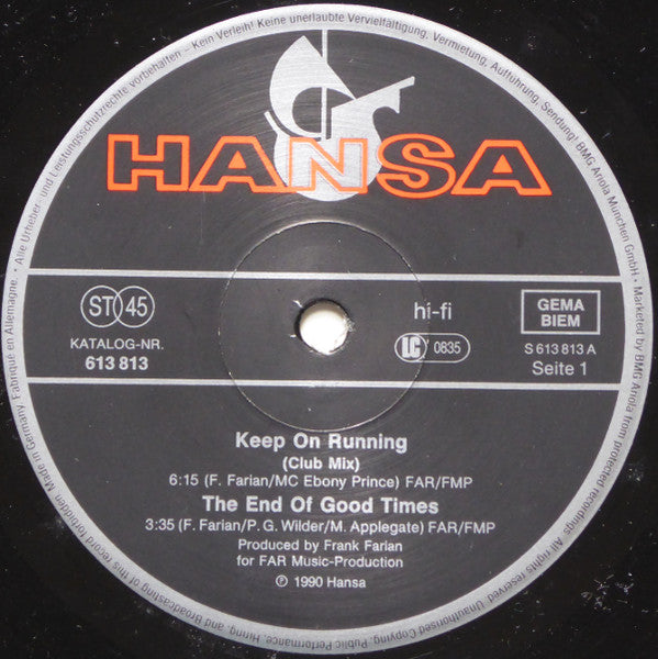 The Real Voices Of Milli Vanilli – Keep On Running (Remix) (NM) BOX24