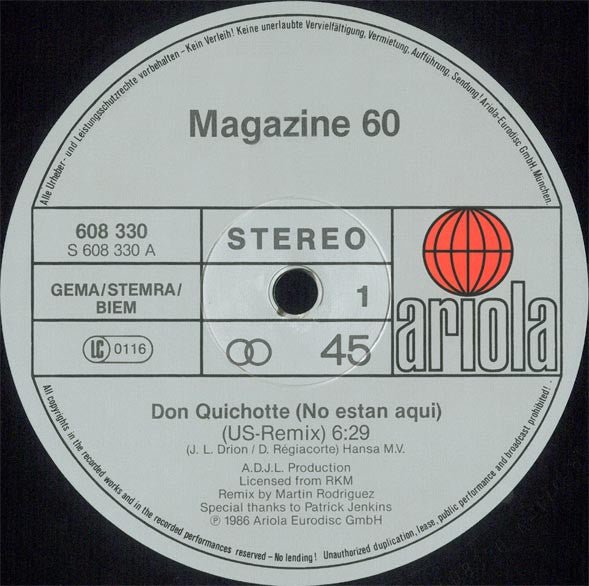 Magazine 60 – Don Quichotte (US-Remix) (NM, FUNDA EX) BOX24