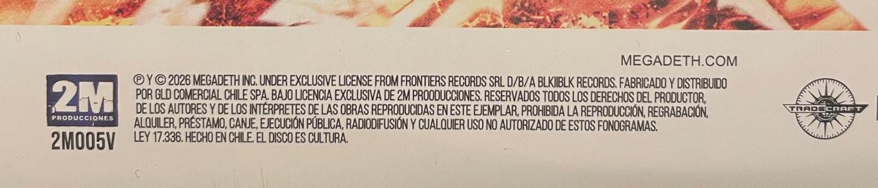 Megadeth – Megadeth / EDICIÓN LIMITADA - DISCO DOBLE (NUEVO, SELLADO)