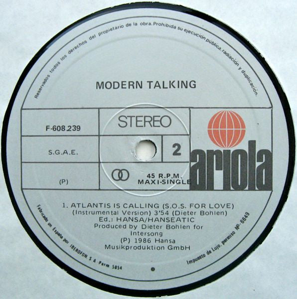 Modern Talking – Atlantis Is Calling (S.O.S. For Love) (EX, FUNDA VG+) BOX18