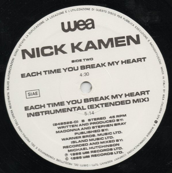 Nick Kamen – Each Time You Break My Heart (VG+) BOX26