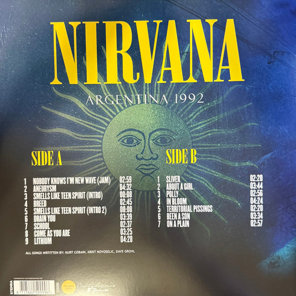 Nirvana – Argentina 1992 (NUEVO, SELLADO)