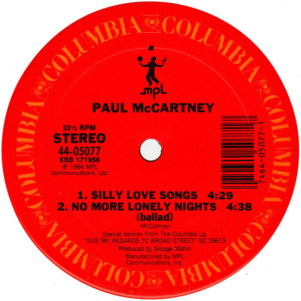 Paul McCartney – No More Lonely Nights (VG+) BOX16