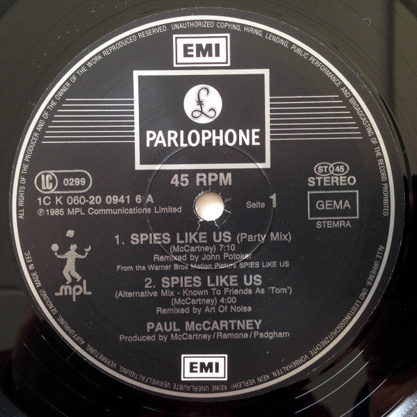 Paul McCartney – Spies Like Us (Party Mix) (VG+) BOX3