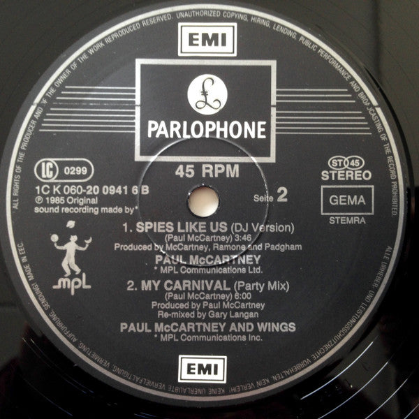 Paul McCartney – Spies Like Us (Party Mix) (VG+) BOX3
