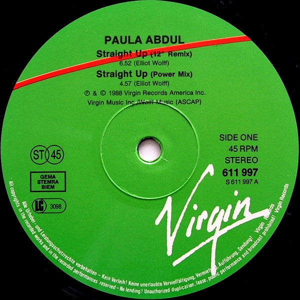 Paula Abdul – Straight Up (VG+)