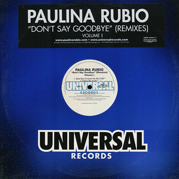 Paulina Rubio – Don't Say Goodbye (Remixes) Volume I (NM, FUNDA VG+) BOX31
