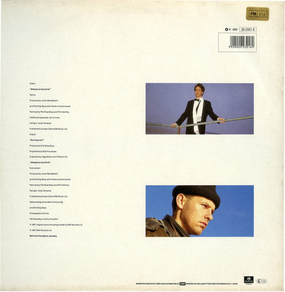 Pet Shop Boys – Always On My Mind (Remix) (NM, FUNDA VG+) BOX30