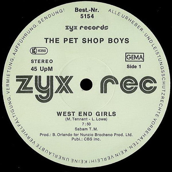Pet Shop Boys – West End Girls (Extended Mix) (NM)