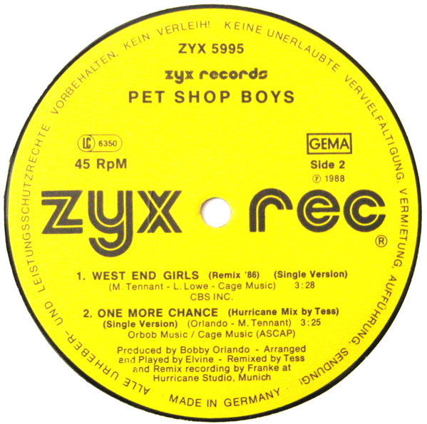 Pet Shop Boys – ZYX Mega Mix (NM) BOX3