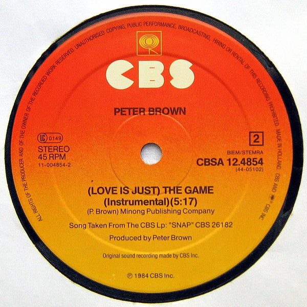 Peter Brown – (Love Is Just) The Game (NM, FUNDA VG+) BOX11