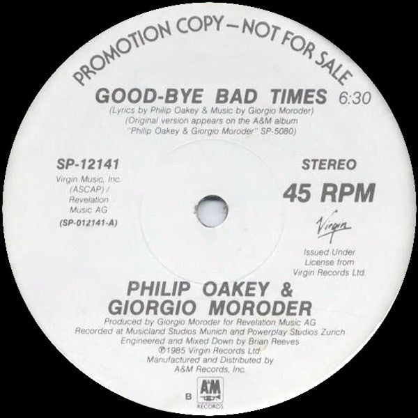 Philip Oakey & Giorgio Moroder – Good-bye Bad Times (EX, FUNDA VG+) BOX10