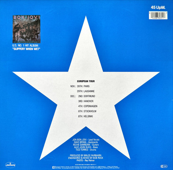 Bon Jovi – Livin' On A Prayer / You Give Love A Bad Name / Edge Of A Broken Heart (MINT, FUNDA VG+) BOX22