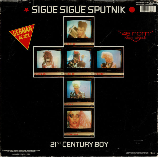 Sigue Sigue Sputnik – 21st Century Boy (German Remix) (EX, FUNDA VG+) BOX20