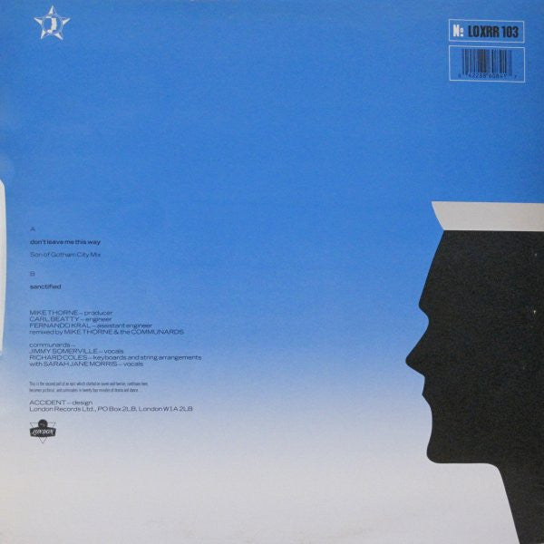 Communards With Sarah Jane Morris – Don't Leave Me This Way (Son Of Gotham City Mix) (NM, FUNDA VG+) BOX16