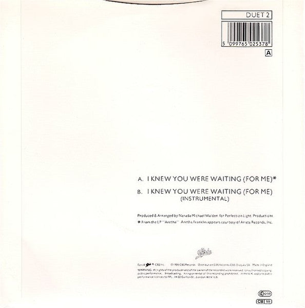 Aretha Franklin & George Michael – I Knew You Were Waiting (For Me) (VG+) BOX3