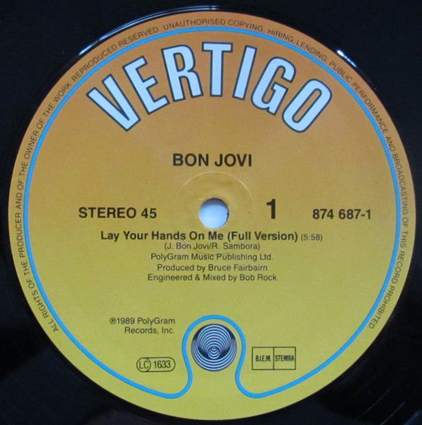 Bon Jovi – Lay Your Hands On Me (NM, INCLUYE POSTER) BOX21