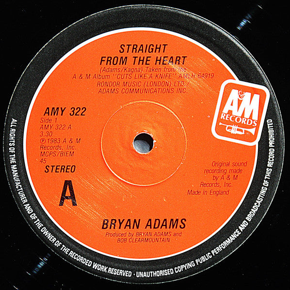 Bryan Adams – Straight From The Heart (VG+) BOX36