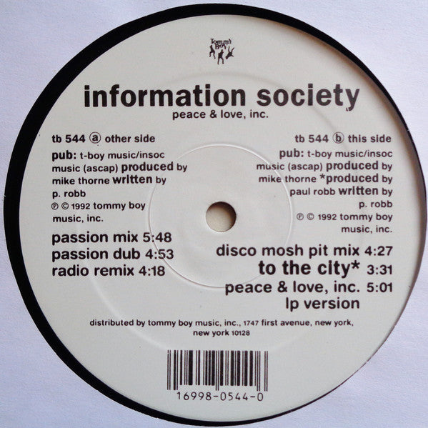 Information Society – Peace & Love, Inc. (VG+) BOX9