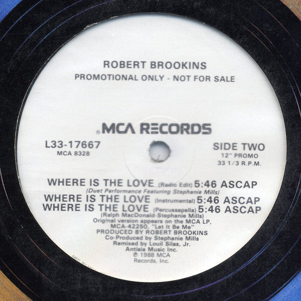 Robert Brookins Featuring Stephanie Mills – Where Is The Love (NM, FUNDA VG+) BOXE1