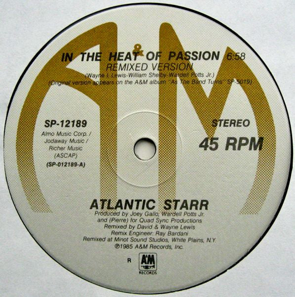 Atlantic Starr – In The Heat Of Passion / Silver Shadow (NM, FUNDA EX) BOXE1