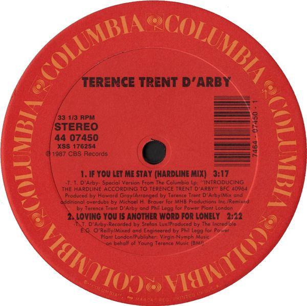 Terence Trent D'Arby – If You Let Me Stay (EX) BOX24