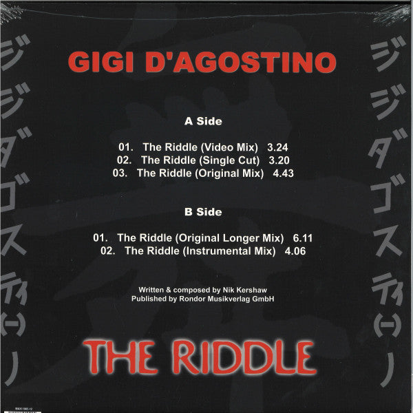 Gigi D'Agostino – The Riddle (NUEVO, SELLADO) BOXV4