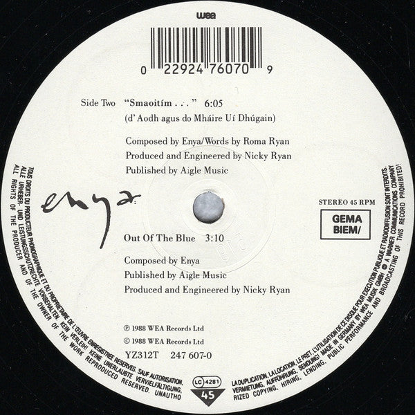 Enya – Orinoco Flow (Sail Away) (EX, FUNDA VG+) BOX22