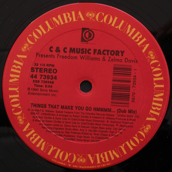 C + C Music Factory Presents Freedom Williams & Zelma Davis – Things That Make You Go Hmmmm... (The Remixes) (VG+,FUNDA VG) BOX16