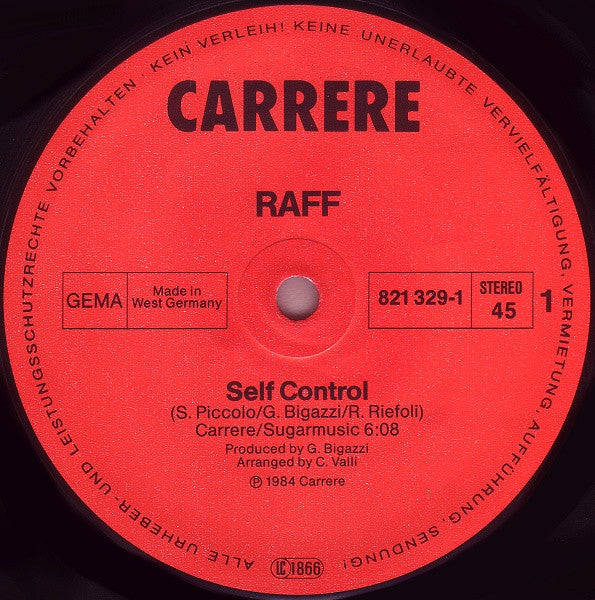 Raff – Self Control (NM, FUNDA VG+) BOX16