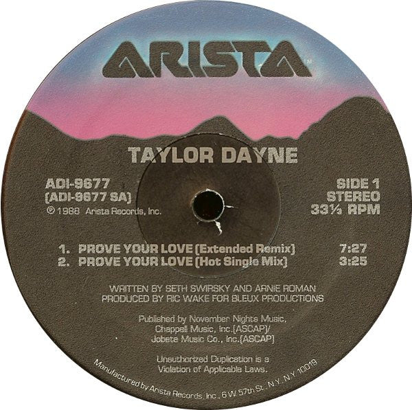 Taylor Dayne – Prove Your Love (NM, PEQUEÑA PEGATINA EN PARTE POSTERIOR DE LA FUNDA) BOX18
