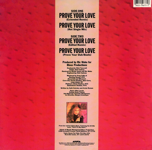 Taylor Dayne – Prove Your Love (NM, PEQUEÑA PEGATINA EN PARTE POSTERIOR DE LA FUNDA) BOX18