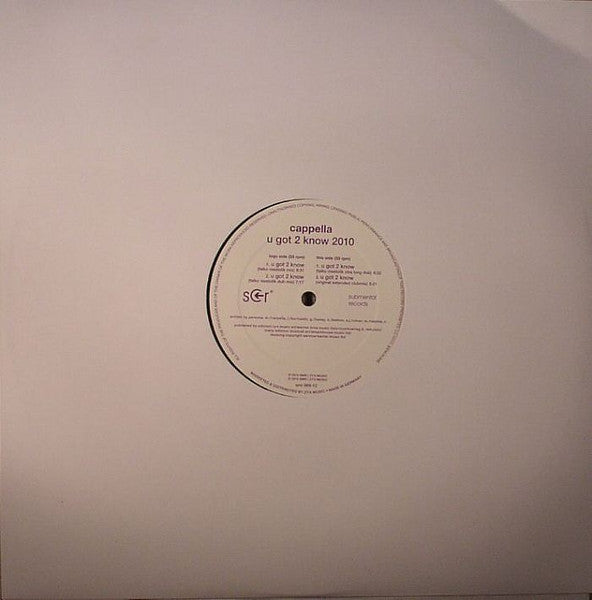 Cappella – U Got 2 Know 2010 (SELLADO) BOX25