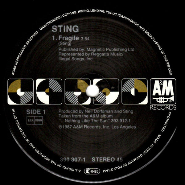 Sting – Fragile (EX, FUNDA VG+ CON PRECIO EN STICKER) BOX21
