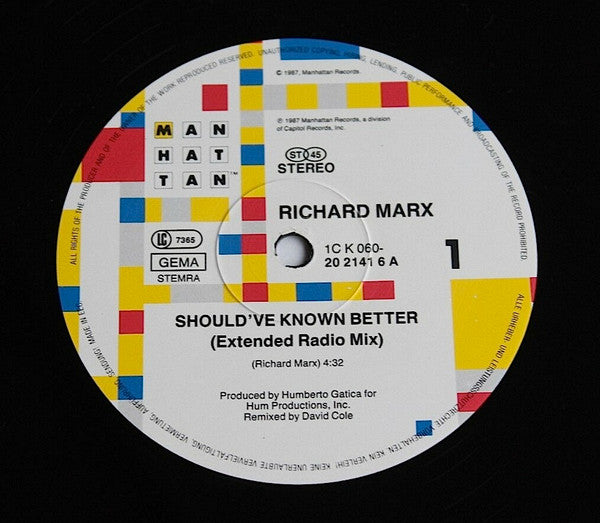 Richard Marx – Should've Known Better (VG+) BOX23