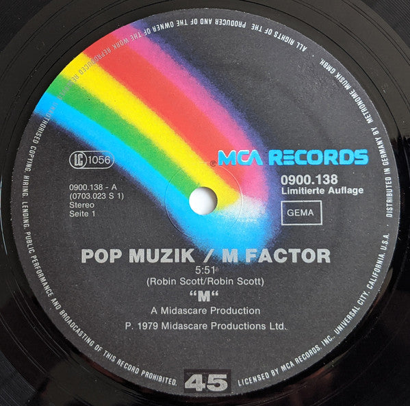 M – Pop Muzik / M Factor (Special Disco-Version) (NM, FUNDA VG+) BOX10