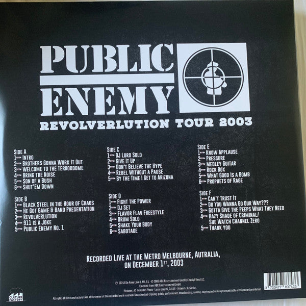 Public Enemy – Revolverlution Tour 2003 / DISCO TRIPLE (NUEVO, SELLADO) BOXV29