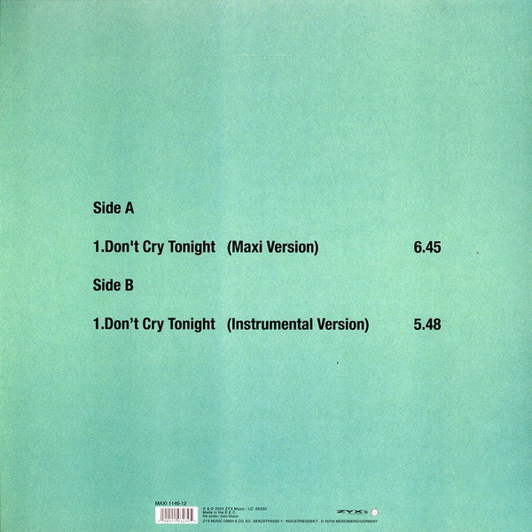 Savage – Don't Cry Tonight (NUEVO, NO SELLADO) BOX4