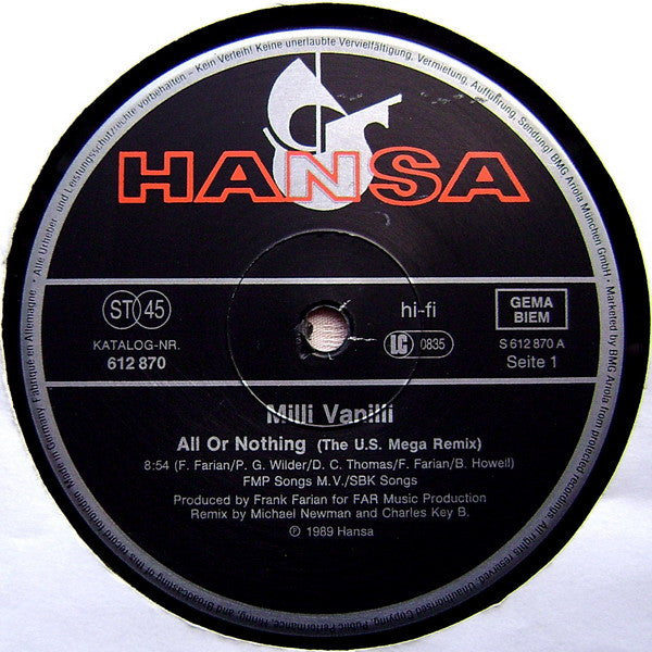 Milli Vanilli – All Or Nothing (NM, FUNDA EX) BOX10