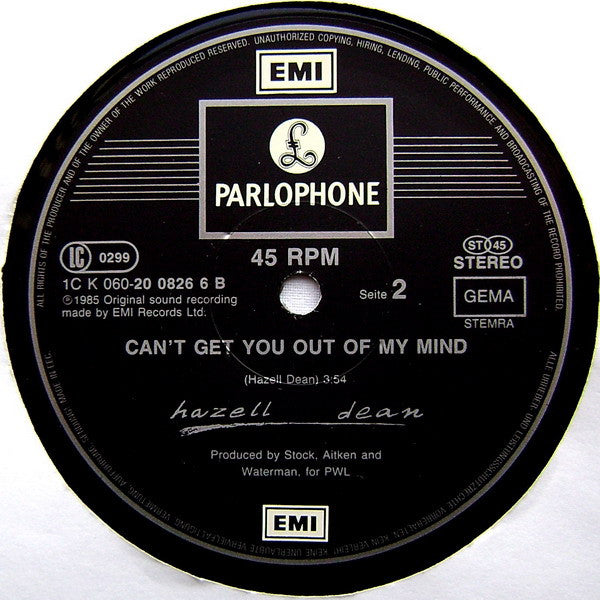Hazell Dean – They Say It's Gonna Rain (Indian Summer Mix) (EX) BOX6