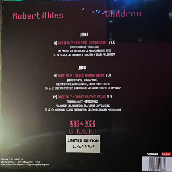 Robert Miles – Children (1996 - 2026) EDICIÓN LIMITADA NUMERADA (MINT, NUEVO Y SELLADO) BOX22