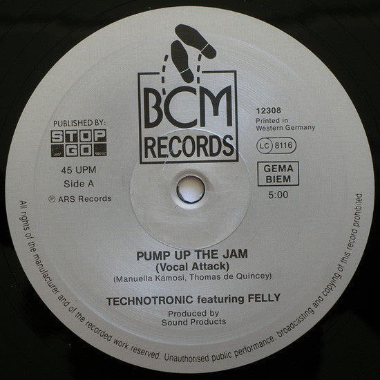 Technotronic Featuring Felly – Pump Up The Jam (VG+) BOX8
