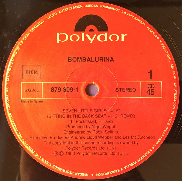 Bombalurina Featuring Timmy Mallett – Seven Little Girls (VG+) BOX9
