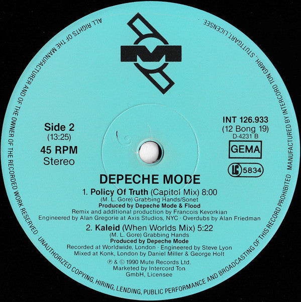 Depeche Mode – Policy Of Truth (NM, FUNDA EX) BOX9