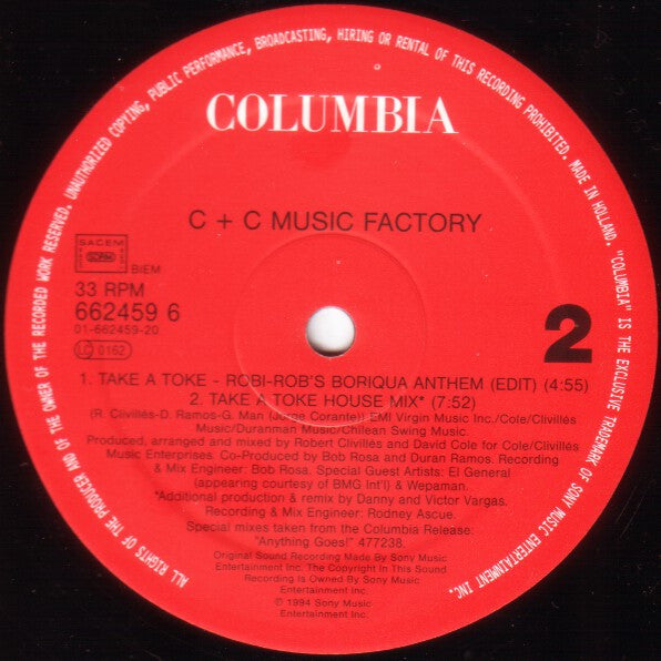 C + C Music Factory – Robi-Rob's Boriqua Anthem (NM, FUNDA EX) BOX13