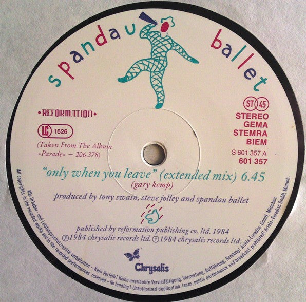 Spandau Ballet – Only When You Leave (NM, FUNDA VG+) BOX20