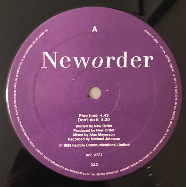 New order – Fine Time (VG+) BOX14