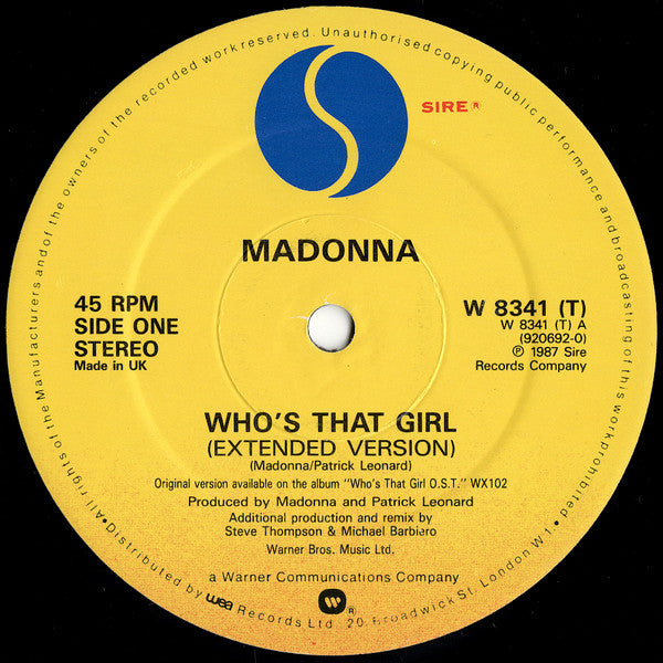 Madonna – Who's That Girl (Extended Version) (EX) BOX1