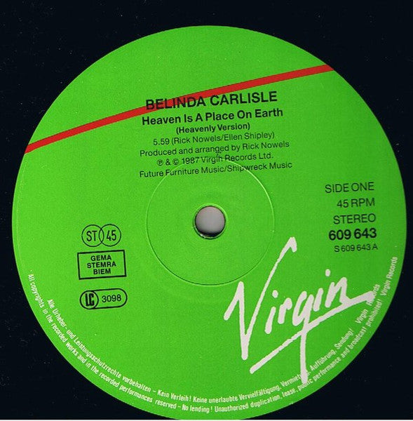 Belinda Carlisle – Heaven Is A Place On Earth (VG+) BOX18